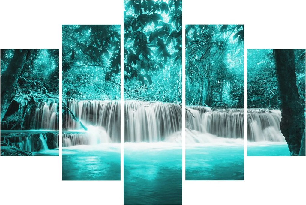 Obraz - Modrý vodopád (150x105 cm)