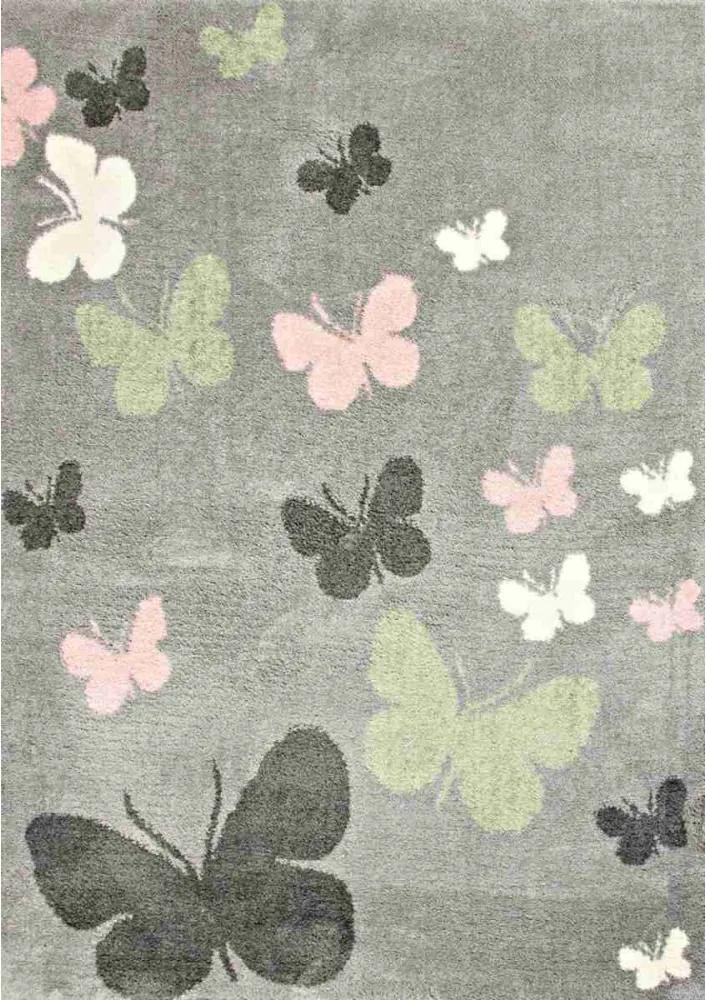 Kusový koberec Motýle šedý 2, Velikosti 70x140cm