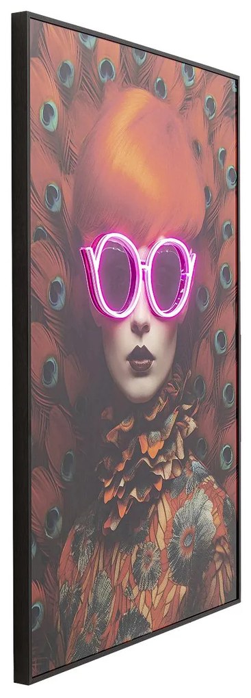 Fancy Red Lady LED obraz viacfarebný 120x80 cm