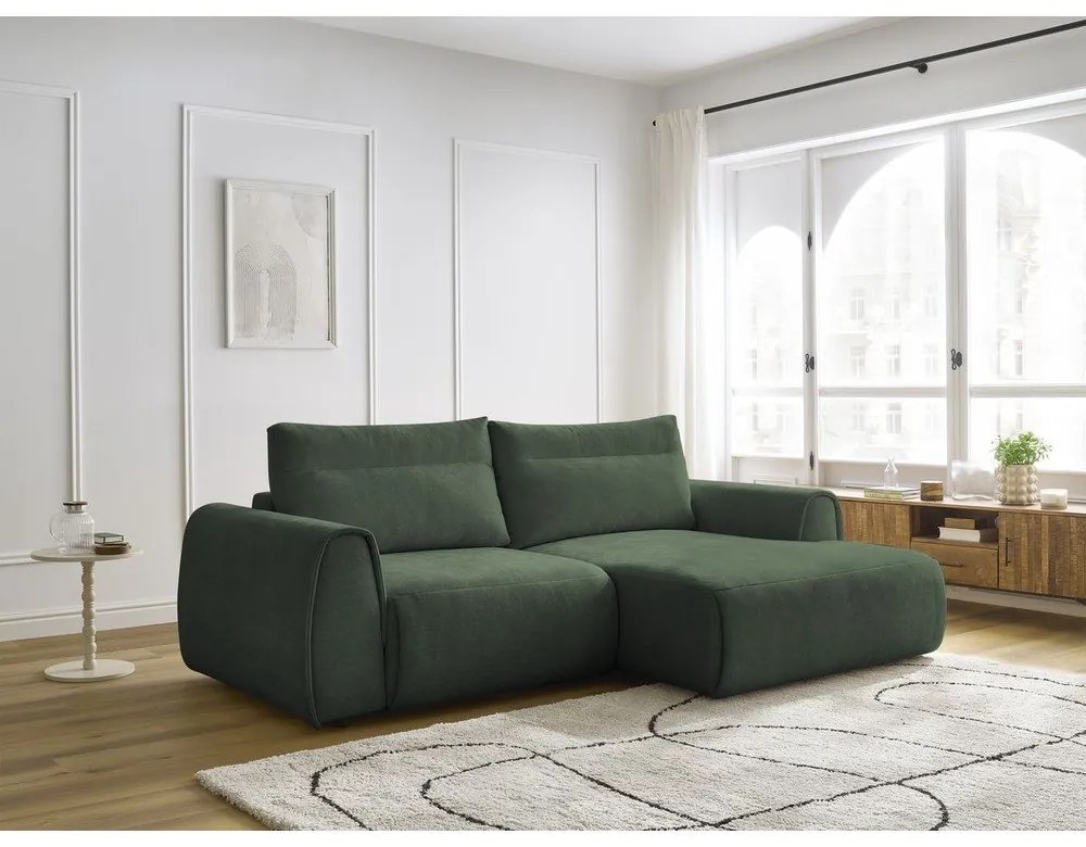 Tmavozelená rohová pohovka Aden – Bobochic Paris