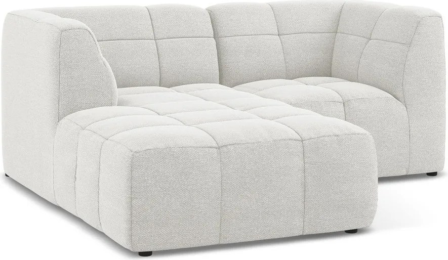 Biela rohová pohovka z textílie buklé (ľavý roh/s leňoškou) Aloha – Makamii