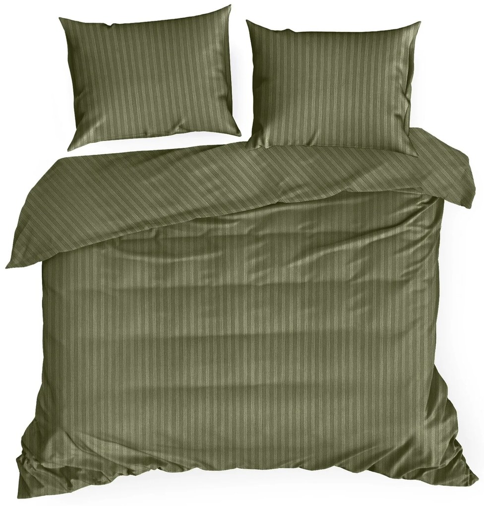SATÉNOVÉ OBLIEČKY VERA 200X220 CM, 2 KS 70X80 CM OLIVOVÉ