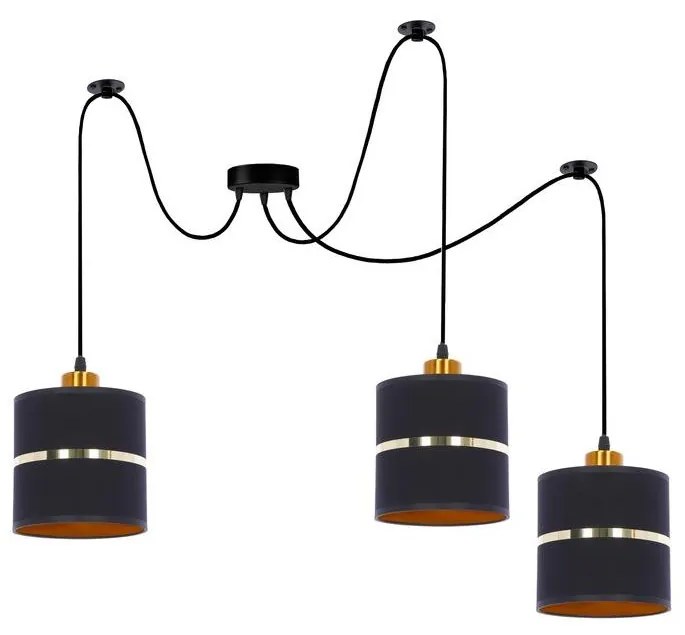 Luster na lanku ASSAM 3xE27/60W/230V čierna