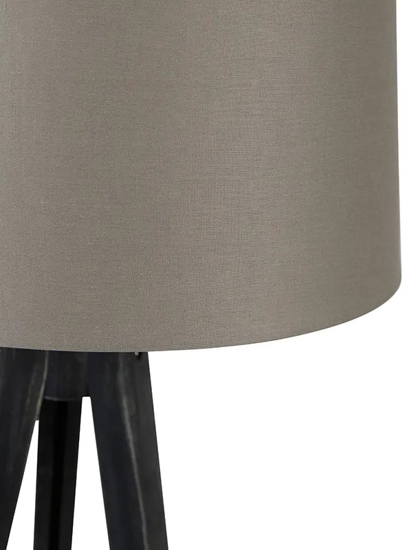 Trojnožka čierna s tienidlom z ľanu taupe 45 cm - Tripod Classic