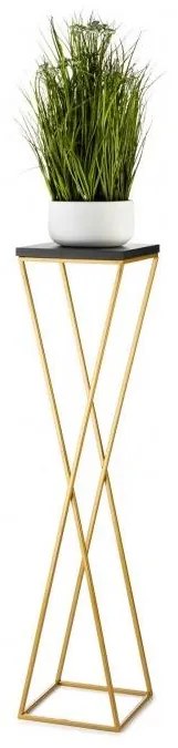Stojan na kvety LOFT 100x24 cm zlatá/čierna