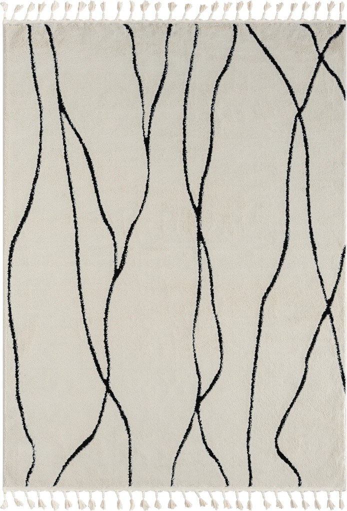 Kusový koberec Moroccan Serenity weiß, 200x290, čiernobiela, obývacia izba, My Flair