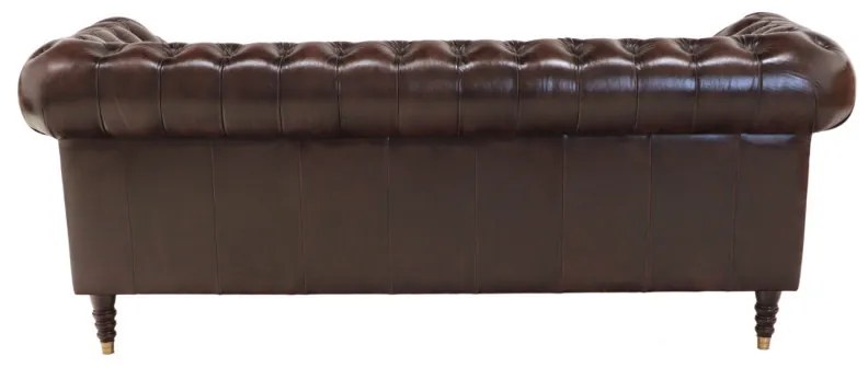 Pohovka trojmiestna Chesterfield Bath z pravej hovädzej kože Brown Brown