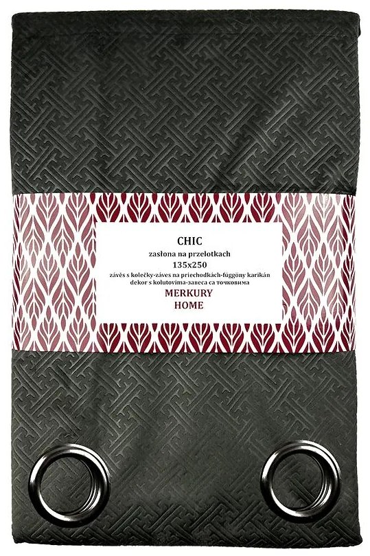 Záves Chic na priechodkách 135x250 tmavo šedá Merkury Home