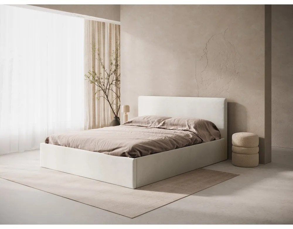 Krémovobiele čalúnené čelo postele 190,5x100 cm Remo – Micadoni