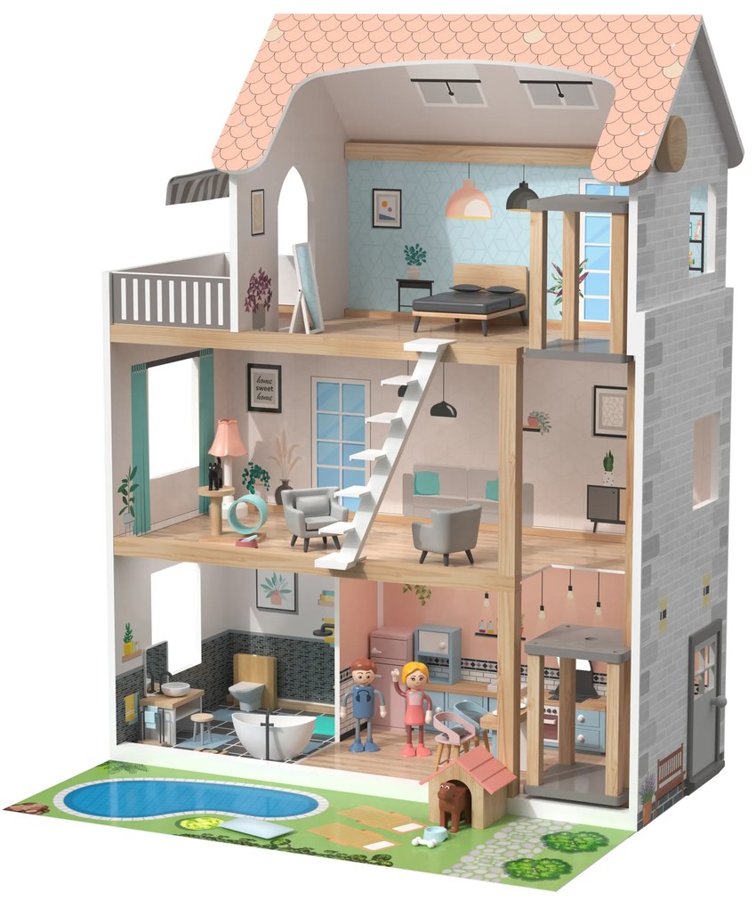 lupilu® Drevený domček pre bábiky XXL (100393928)