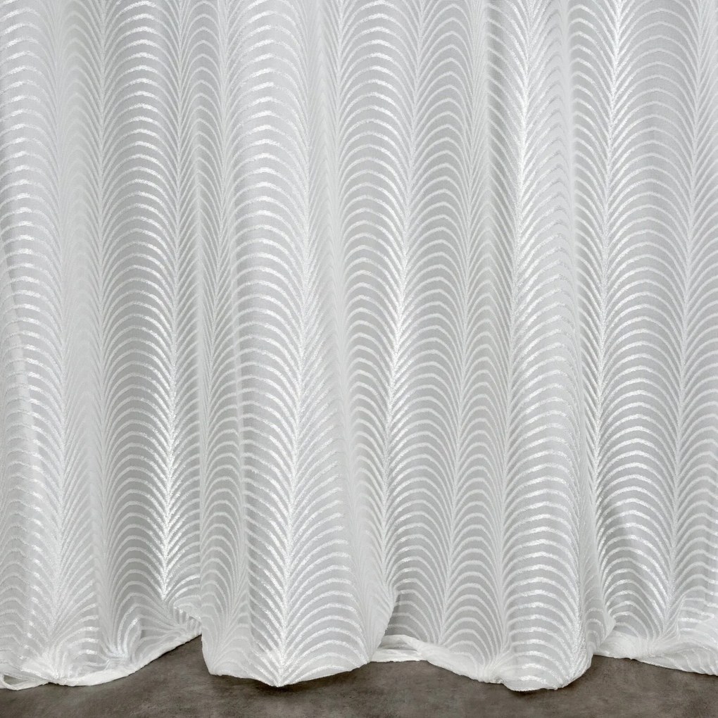 ZÁVES NA KRÚŽKOCH KAMILA 140X250 CM BIELA