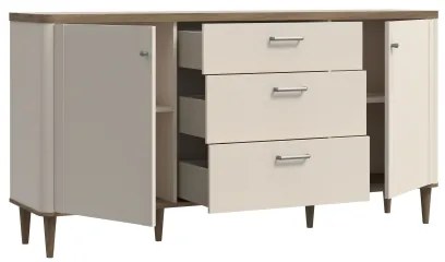 Komoda VIRO so zásuvkami hnedá/béžová