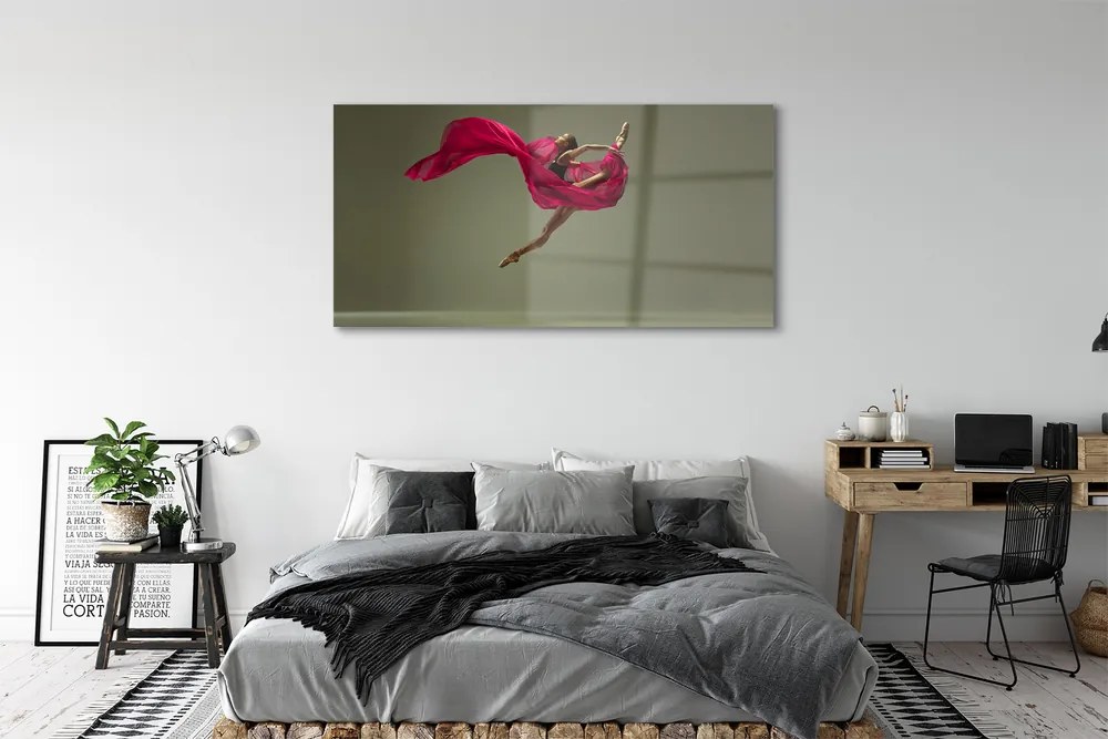 Obraz plexi Žena ružové motúz materiál 140x70 cm