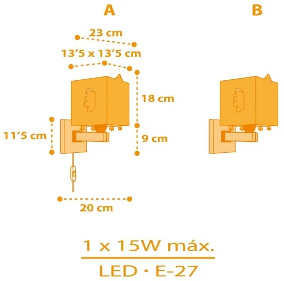 Dalber 64649 - Detské nástenné svietidlo LITTLE CHICKEN 1xE27/15W/230V
