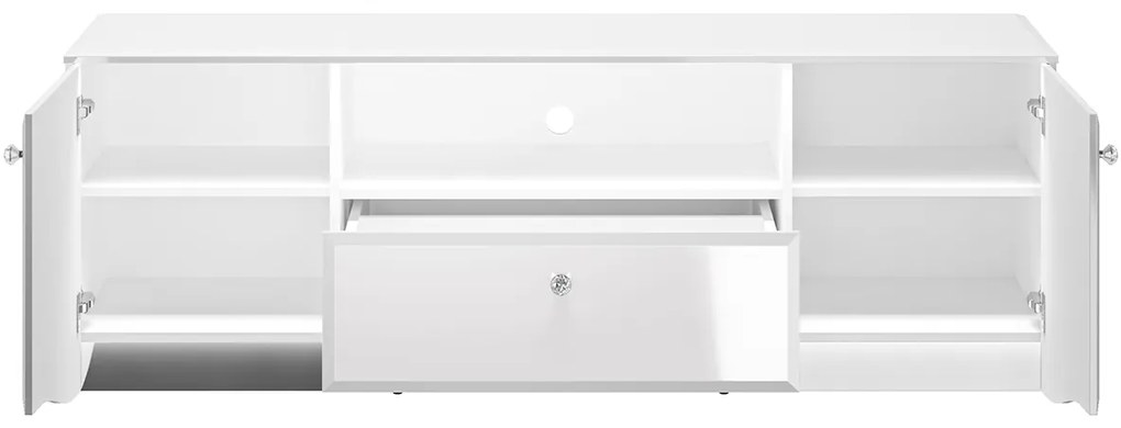 TV STOLÍK CRISTINE BIELY LESK + ZRKADLO 160 cm