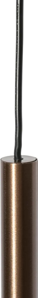 Moderné závesné svietidlo tmavá bronz pre 1-fázový koľajnicový systém - Iconic Frini