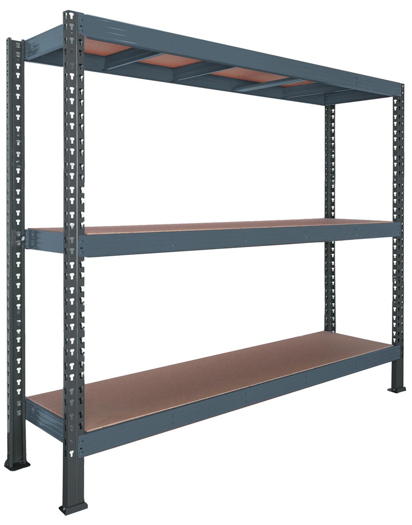 Trestles Nekonečný priemyselný regál 2200x2000x600, 3 police Farba: oranžová a modrá