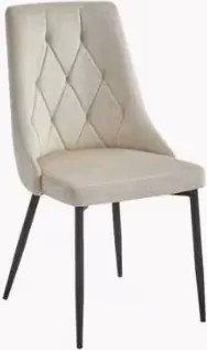 Set 2 stoličiek IMOLA - svetlý béžový zamat / čierne nohy