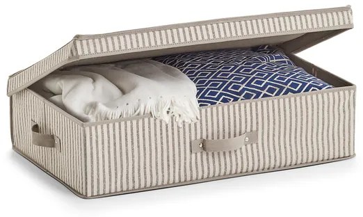 Zeller Present Pevný úložný box na oblečení, na textil, pod postel, proužek, 62x38x16cm