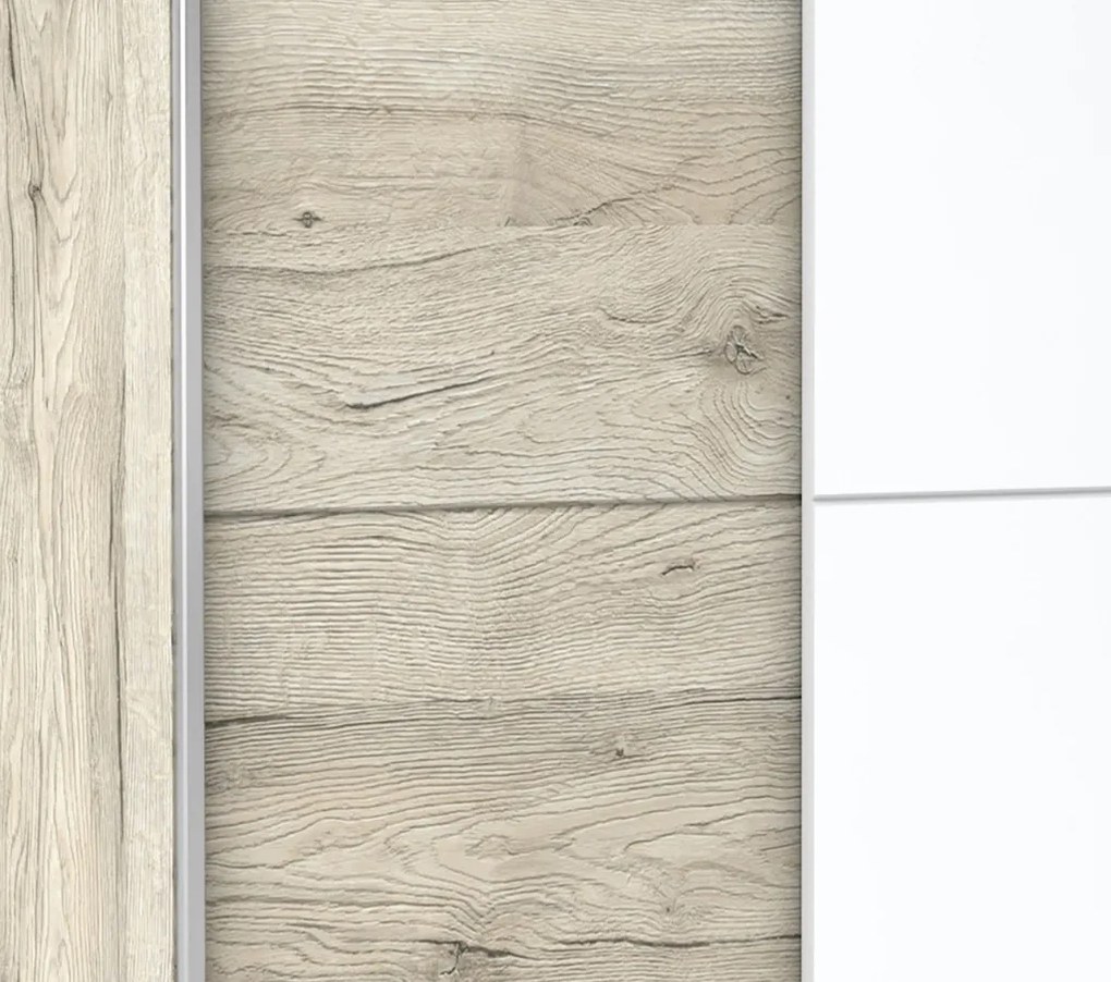 Šatníková skriňa Heimo, 125 cm, dub san remo/biela