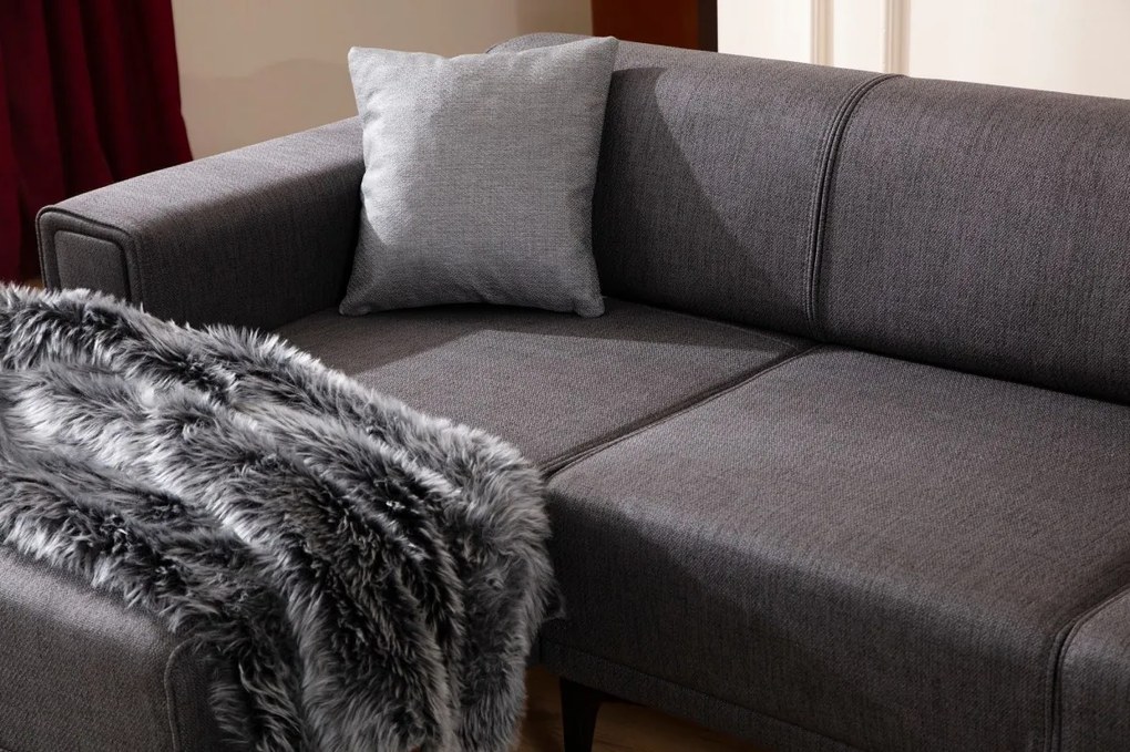 Rohová sedacia súprava Horizon 250 cm tmavosivá ľavá