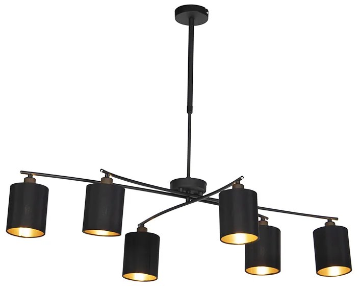 Inteligentné závesné svietidlo čierne nastaviteľné vrátane 6 Wifi B35 - Lofty