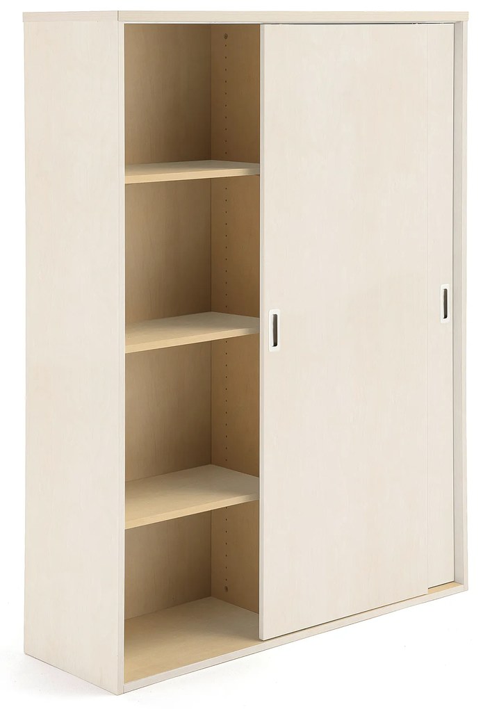 Kancelárska skriňa s posuvnými dverami MODULUS XL, 1600x1200 mm, breza
