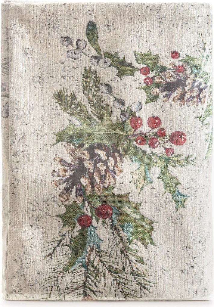 VIANOČNÝ GOBELÍNOVÝ BEHÚŇ NA STÔL PINE 40X100 CM VZOROVANÁ