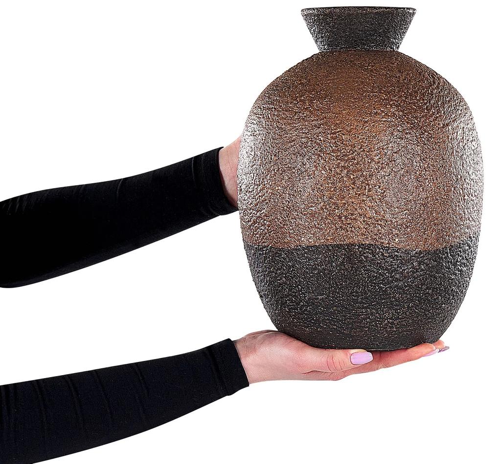 Terakota Dekoratívna váza 30 Hnedá Čierna AULIDA Beliani