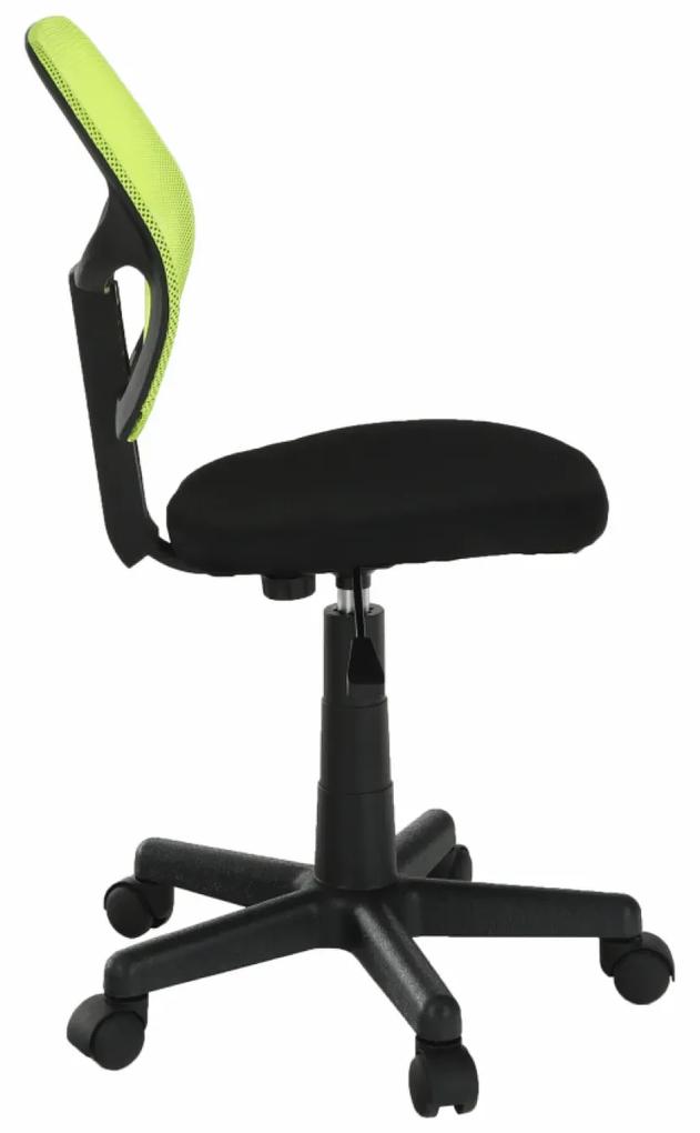 Otočná stolička, zelená/čierna, MESH