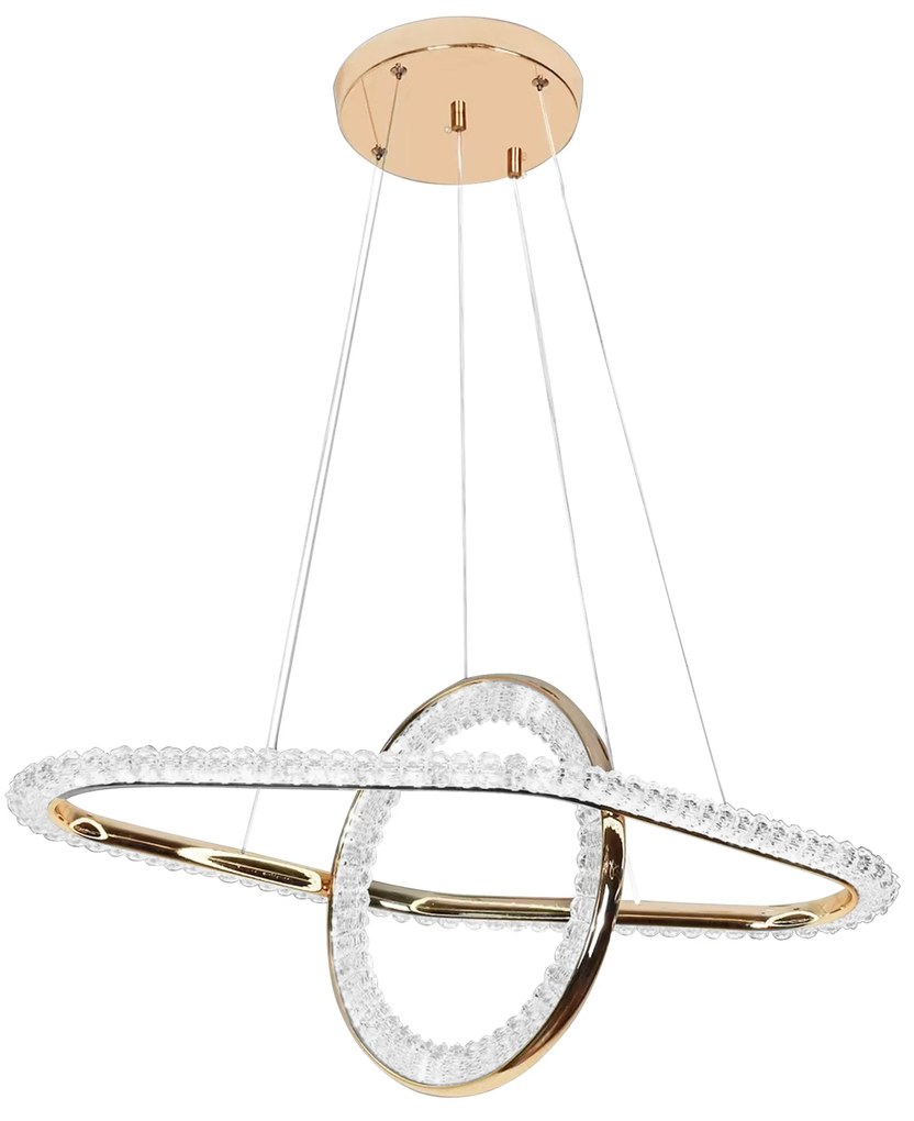 Toolight Toolight, LED závesné svietidlo 64x36 cm, 60W, G034-CP, zlatá lesklá, OSW-06301