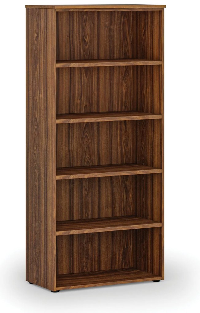 Kancelársky regál PRIMO WOOD, 800 x 420 x 1781 mm, orech