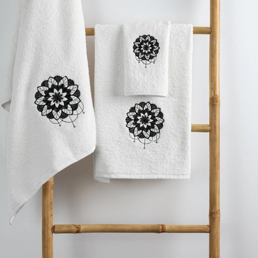 BAVLNENÝ UTERÁK LOTUS SADA 1KS 30X50 CM, 1KS 50X90 CM, 1KS 70X140 CM BIELA