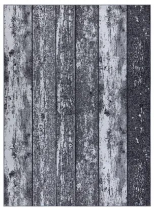 Protišmykový koberec WOOD drevo, dosky - sivý