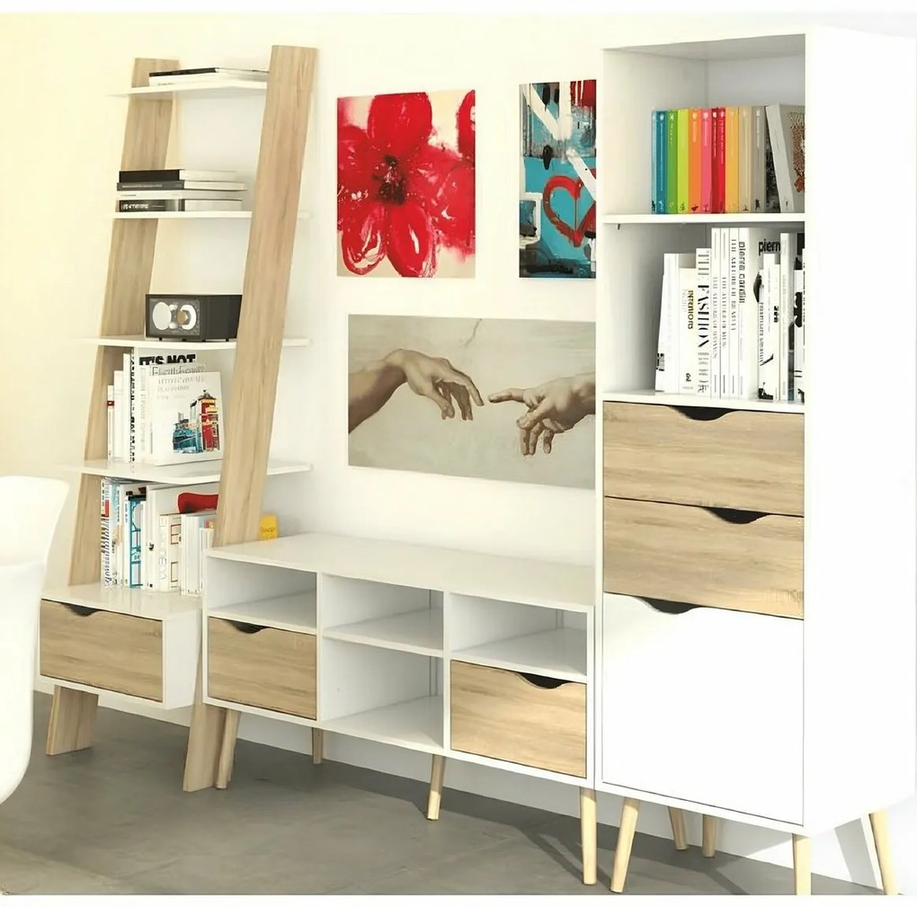 OSLO 75391 TV stolík, biely