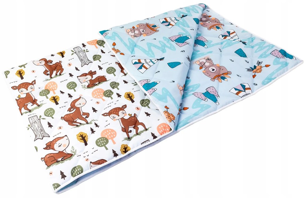 Obojstranná detská podložka na hranie Rozprávkový les 150x170 Farba: teepee