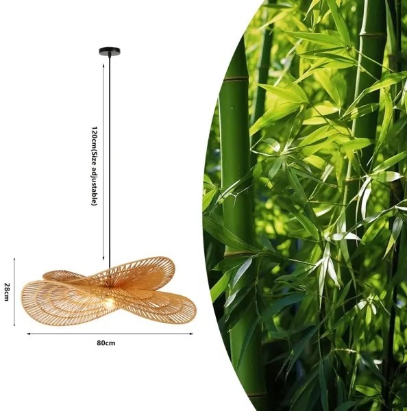 Immax 08266L - Luster na lanku MARIPOSA 1xE27/40W/230V pr. 80 cm juta