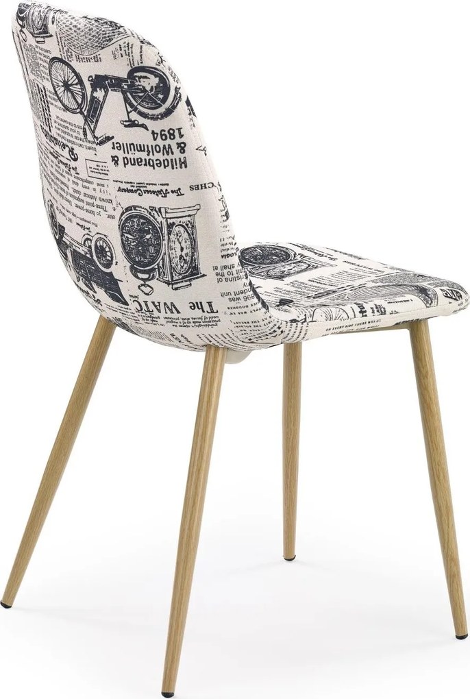 Jedálenská stolička MESSAGE - viacfarebná / dub medový