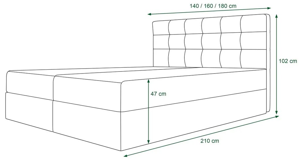 Moderná posteľ s úložným priestorom 180x200 STIG 5 - antracit