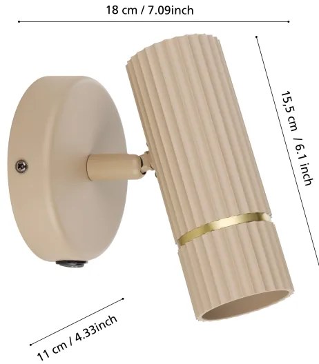 Eglo 901153 - LED Nástenné svietidlo CAMINIA 1xGU10/5W/230V 3000K béžová