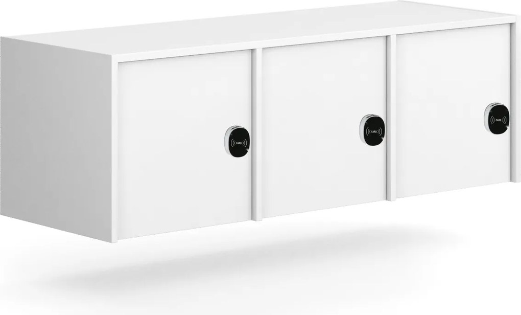 Nadstavba pre skrine FRAME, 3x dvere, 1299 x 450 x 427 mm, RFID zámok, biela