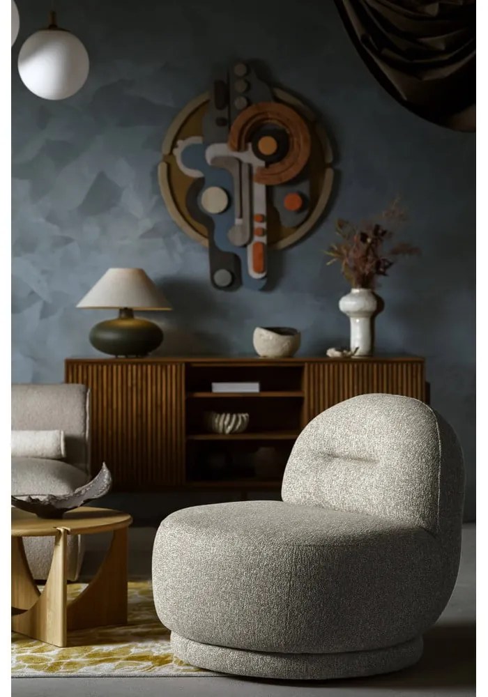 Sivo-hnedé kreslo Ovo – Miuform