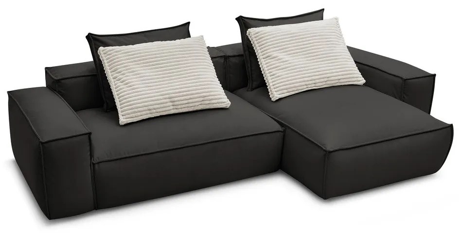 Čierna rohová pohovka z imitácie kože Boheme – Bobochic Paris