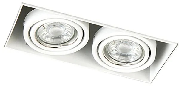 Sada 3 vstavaných bodových svetiel bielych GU10 naklápateľných bez rámu 2-svetlo - Oneon