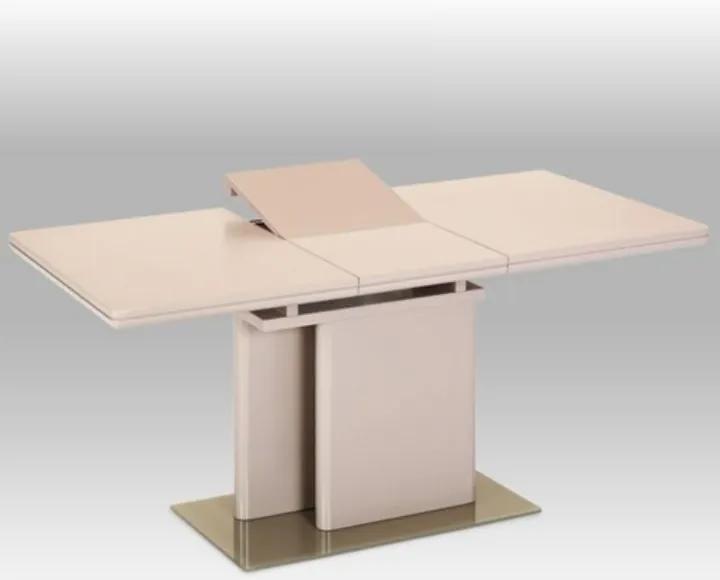 Jedálenský stôl rozkladací 120/160 VIRAT cappuccino lesk / sklo Tempo Kondela