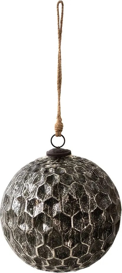 Čierna antik sklenená guľa Coppen XL - Ø 20*20 cm
