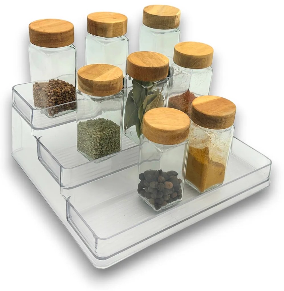 VILDE Prídavná poschodová polička, organizér na korenie, 3 schodíky COMPACTA