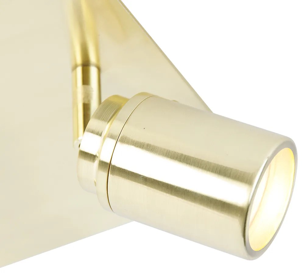 Moderné kúpeľňové bodové svetlo mosadzné štvorcové 3-svetlo IP44 - Ducha