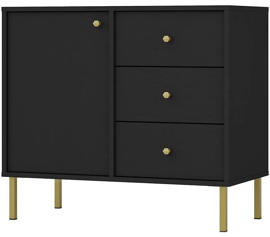 Komoda Tokyo 2  1F 3S čierny grafit 814