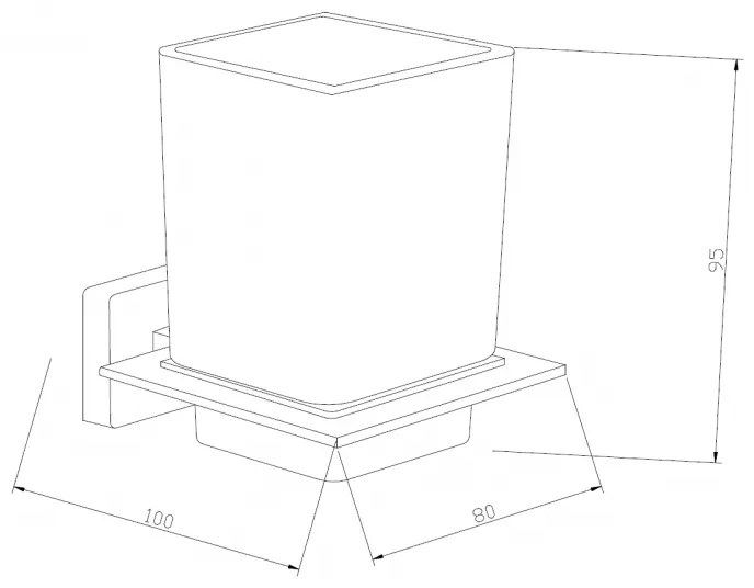 Závesný hranatý držiak kefiek MEXEN ARNO - kov / sklo - čierny matný, 7020738-70